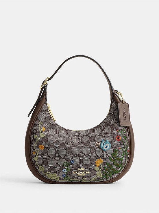 Coach Handbags - Coach Brown Signature Floral Shoulder Bag